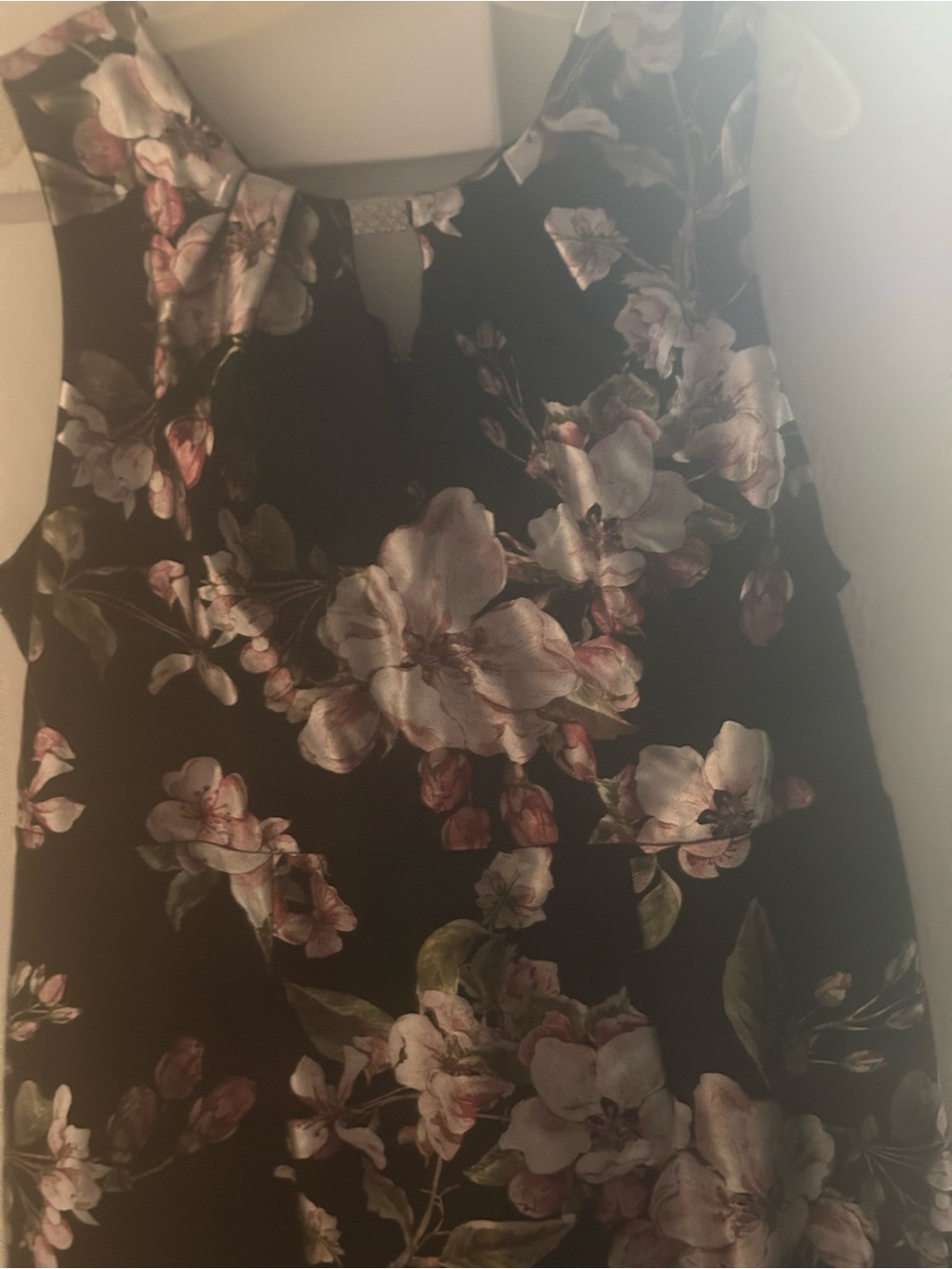 Luxology Black Floral Sleeveless A-Line Dress - Picture 3 of 4